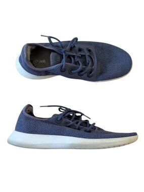 Allbirds Tree Runner Men's 12 Blue White Eucalyptus Knit Breathable Shoes